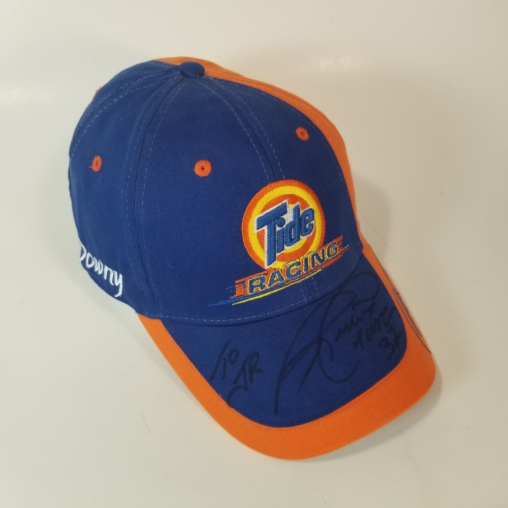 NASCAR Tide Racing Cap Hat #32 Ricky Craven Autographed Snapback Blue Orange NEW